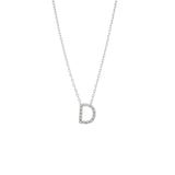 925 Sterling Silver Pave Diamonds Initial Neckalce