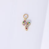 14K Solid Yellow Gold Rainbow CZ Snake Charm