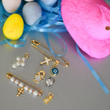 14K Solid Gold Plain Unisex Baby Pin