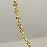 14K Solid Yellow Gold Marine Puff Link Bracelet
