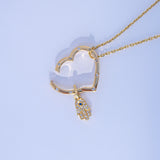 14K Solid Yellow Gold Enhancer Charm Pendant Lock