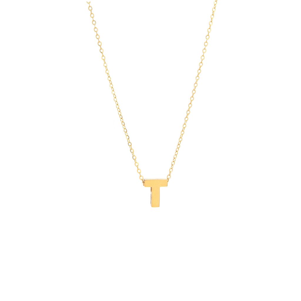 14K Solid Yellow Gold Customizable Initial/Charm Necklace