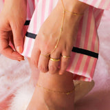 14K Solid Yellow Gold CZ Bezel Clon Bracelet