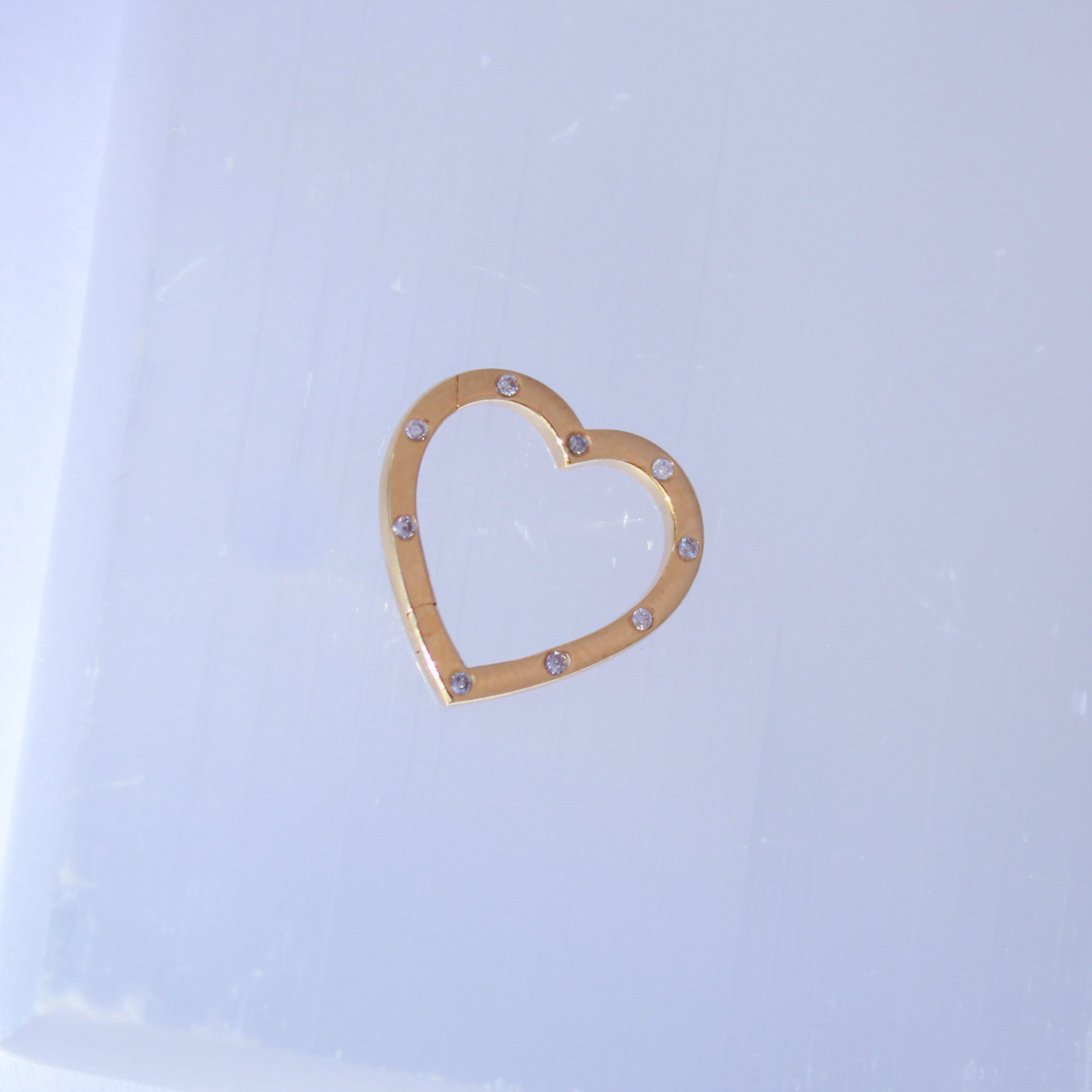 14K Solid Yellow Gold Enhancer Charm Pendant Lock