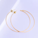 14K Solid Yellow Gold Open Hoops Earrings