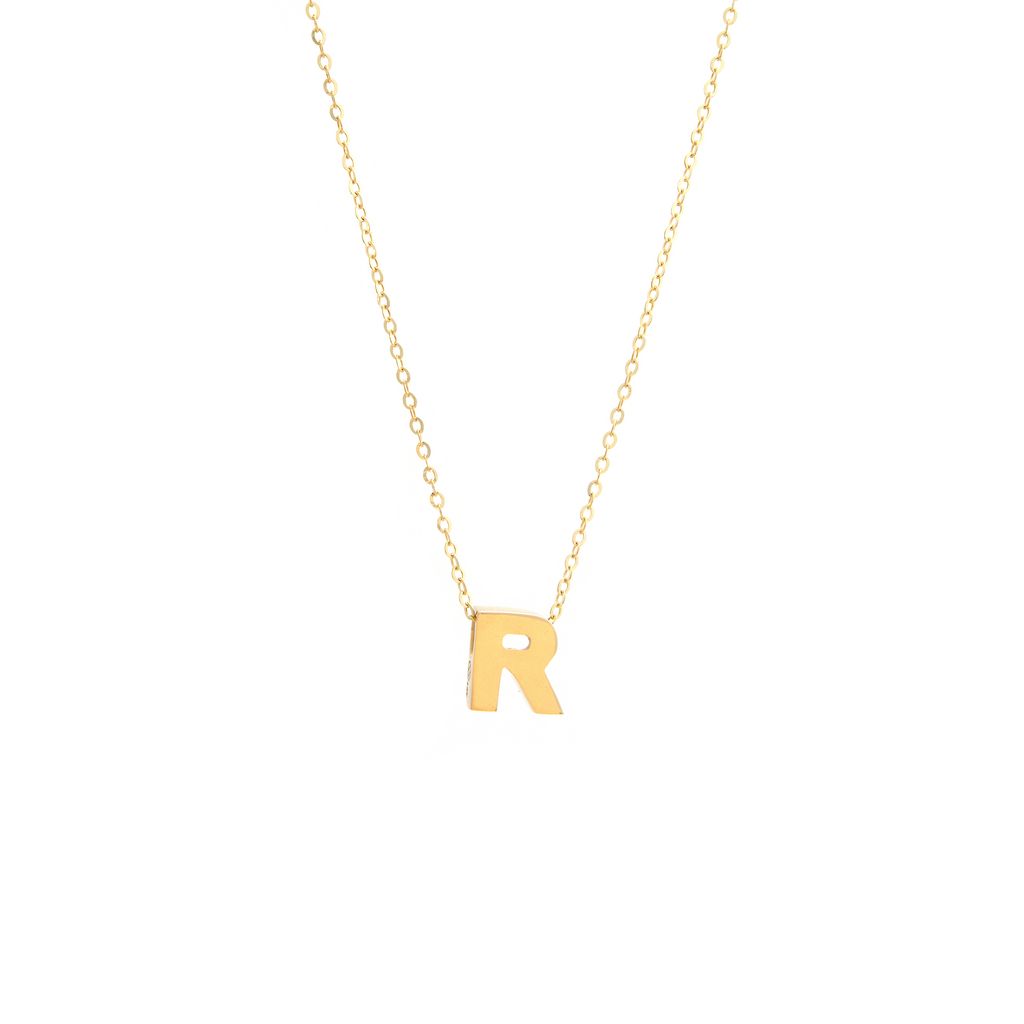 14K Solid Yellow Gold Customizable Initial/Charm Necklace