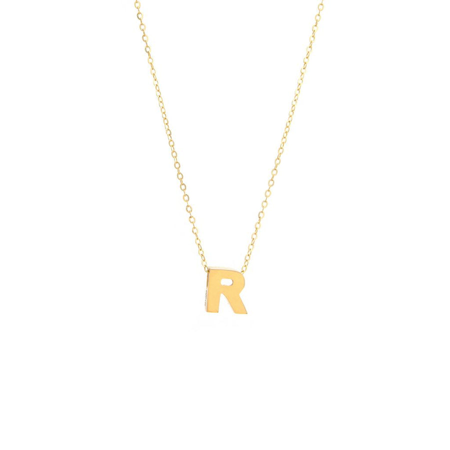 14K Solid Yellow Gold Customizable Initial/Charm Necklace