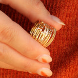 14K Solid Yellow Gold Triangle Ring