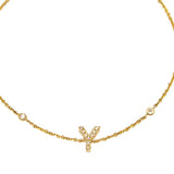 Customizable 14K Solid Yellow Gold Initial Diamond Bracelet