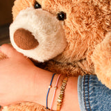 14K Solid Yellow Gold Diamond Bezel Leather Cord Bracelet