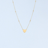 14K Solid Yellow Gold Romina Heart Necklace