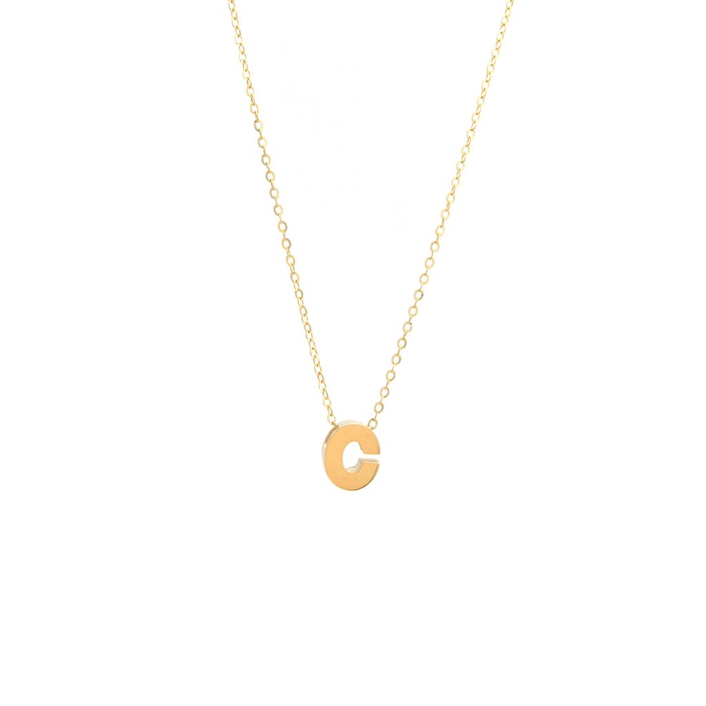 14K Solid Yellow Gold Customizable Initial/Charm Necklace