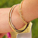 14K Solid Yellow Gold Diamond Cuban Link Bracelet