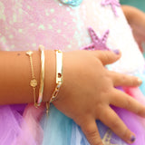 14K Solid Yellow Gold Girl ID Bracelet