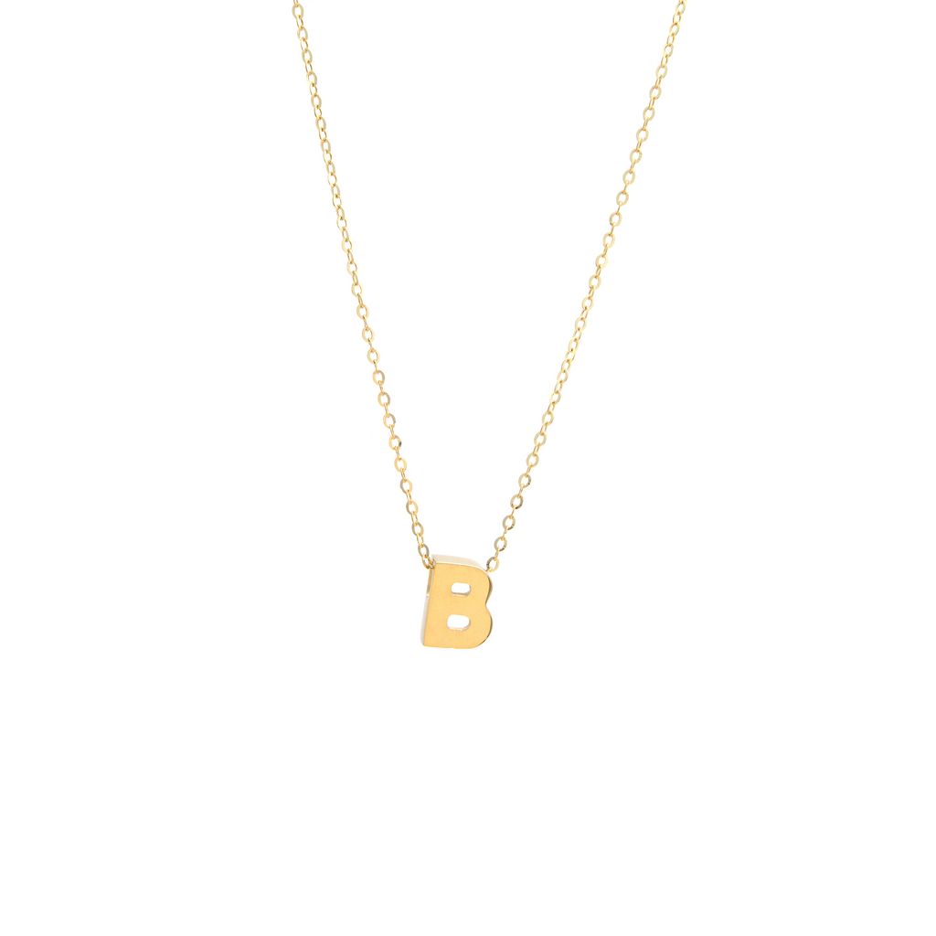 14K Solid Yellow Gold Customizable Initial/Charm Necklace