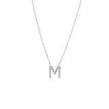 925 Sterling Silver Pave Diamonds Initial Neckalce