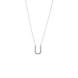 925 Sterling Silver Pave Diamonds Initial Neckalce