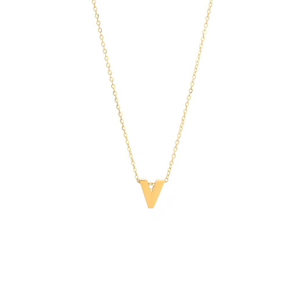 14K Solid Yellow Gold Customizable Initial/Charm Necklace
