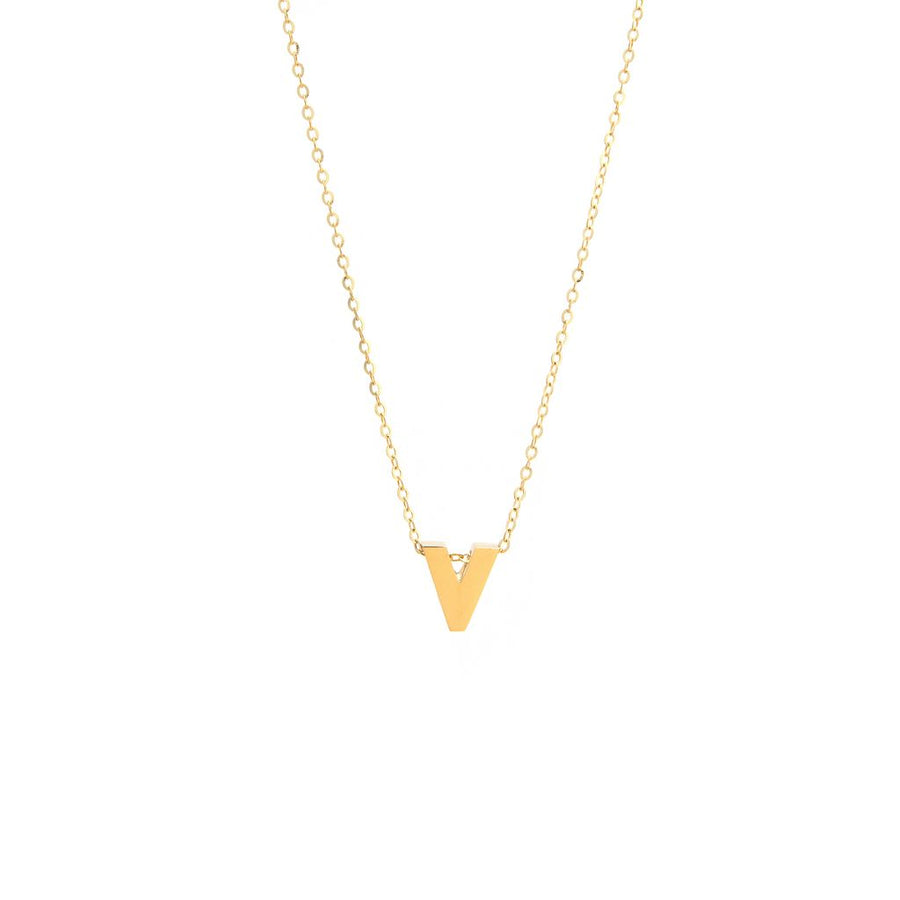 14K Solid Yellow Gold Customizable Initial/Charm Necklace