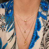 14K Solid Yellow Gold Clam Shell Necklace
