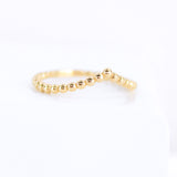 14K Solid Yellow Gold V Balls Ring